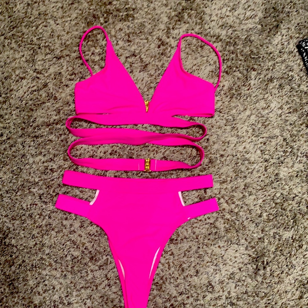 SHEIN Hot Pink Bikini Sz Small